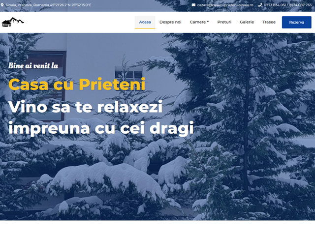 Site de prezentare casacuprieteni-sinaia.ro realizat de Advantage Seosem