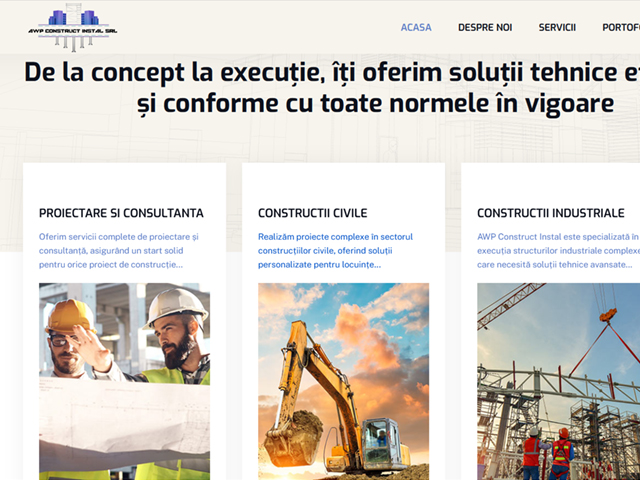 Site de prezentare awpconstruct.ro realizat de Advantage Seosem