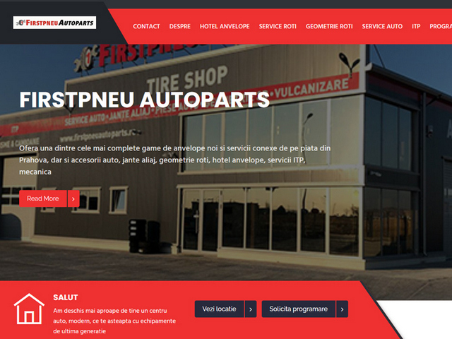 Site firstpneuautoparts.ro realizat de Advantage Seosem