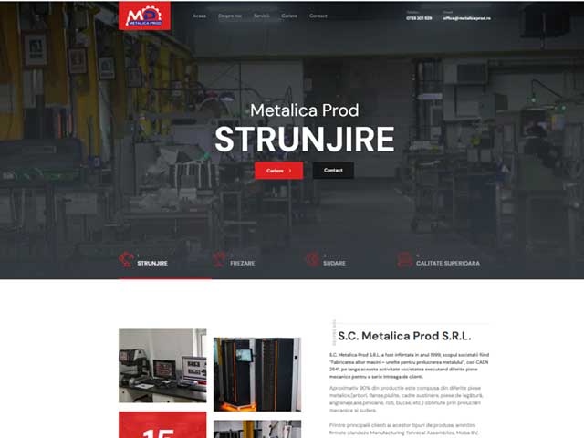 Site metalicaprod.ro realizat de Advantage Seosem