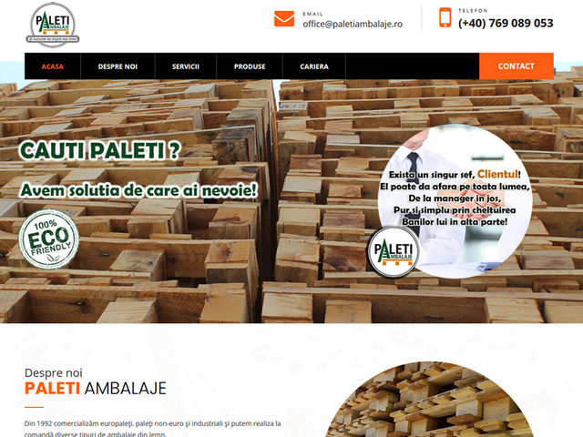Site paletiambalaje.ro realizat de Advantage Seosem