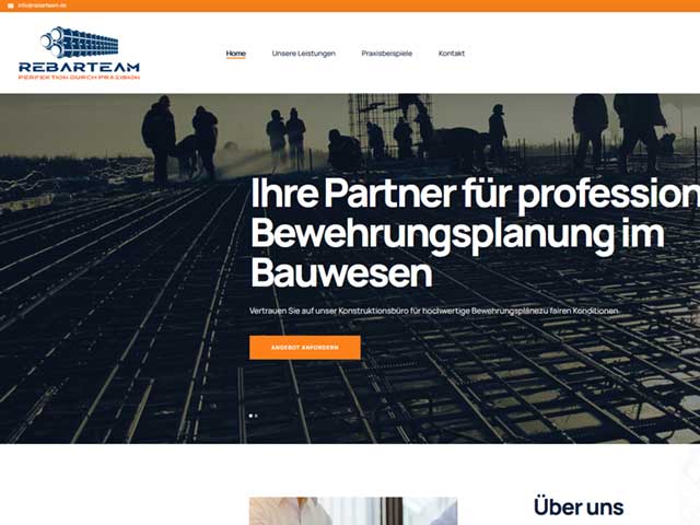 Site rebarteam.de realizat de Advantage Seosem