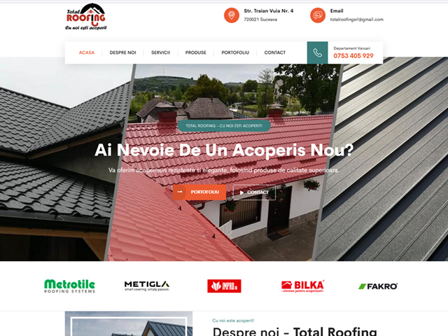 Site totalroofing.ro realizat de Advantage Seosem